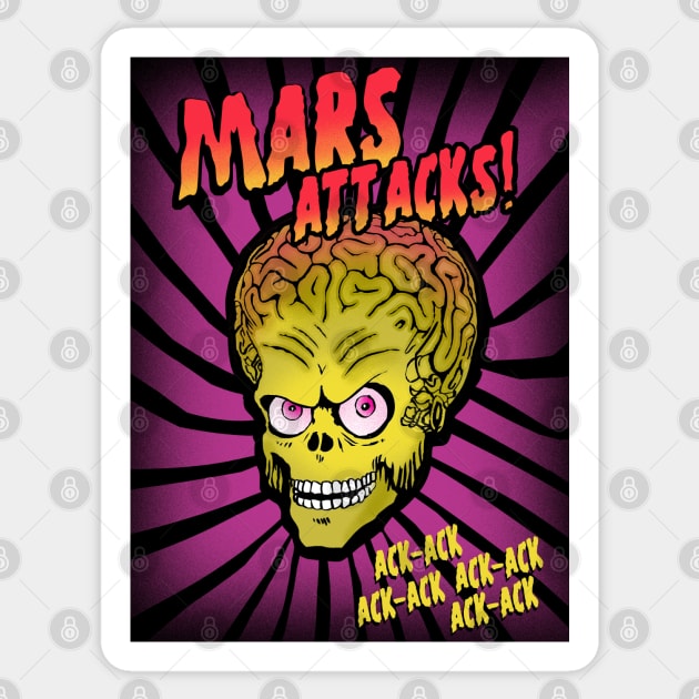 Mars Attacks movie inspired Sticker by 2ToastDesign